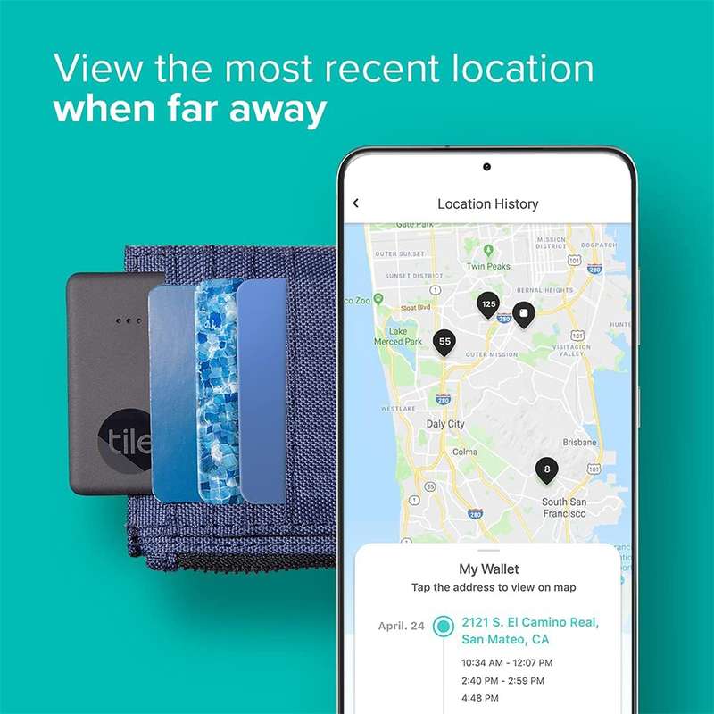 Tile Slim - Thin Bluetooth Tracker for Phones- Wallets- Luggage Tags- and More / Black