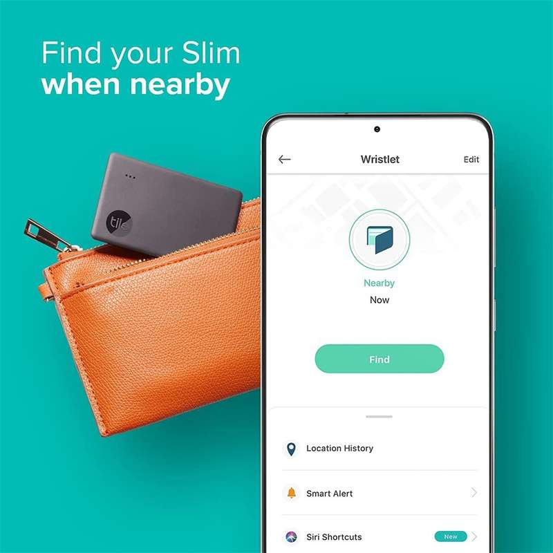 Tile Slim - Thin Bluetooth Tracker for Phones- Wallets- Luggage Tags- and More / Black