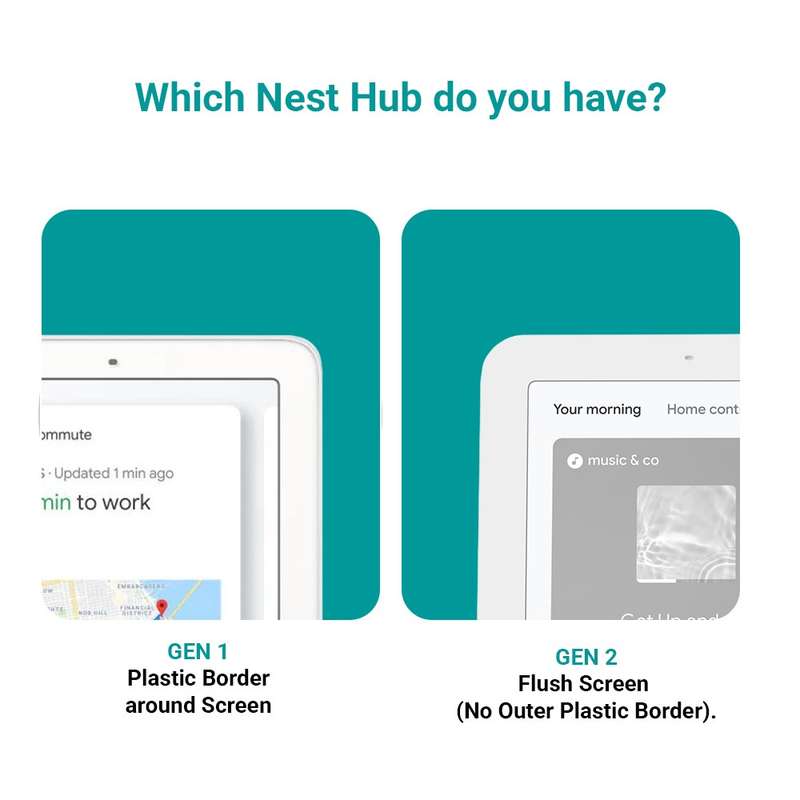 Mount Genie Google Nest Hub Wall Mount - Simple Built-in Design / White (1st and 2nd Gen) Nest Hu...