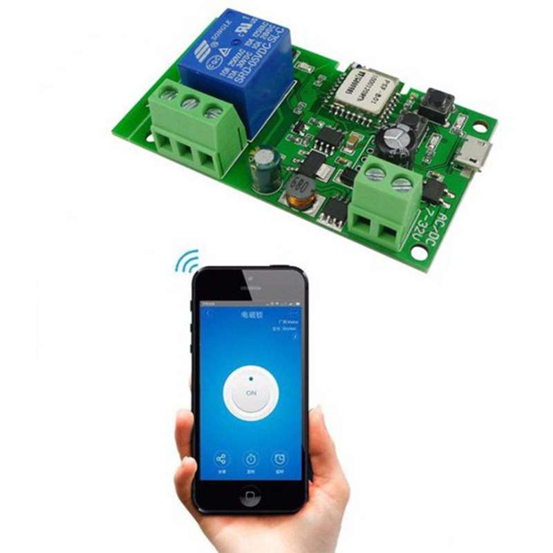GeeWiz 1 Channel Inching Self-Locking WiFi / RF Switch 5V 12V (7-32V) - Open and Close gate from ...