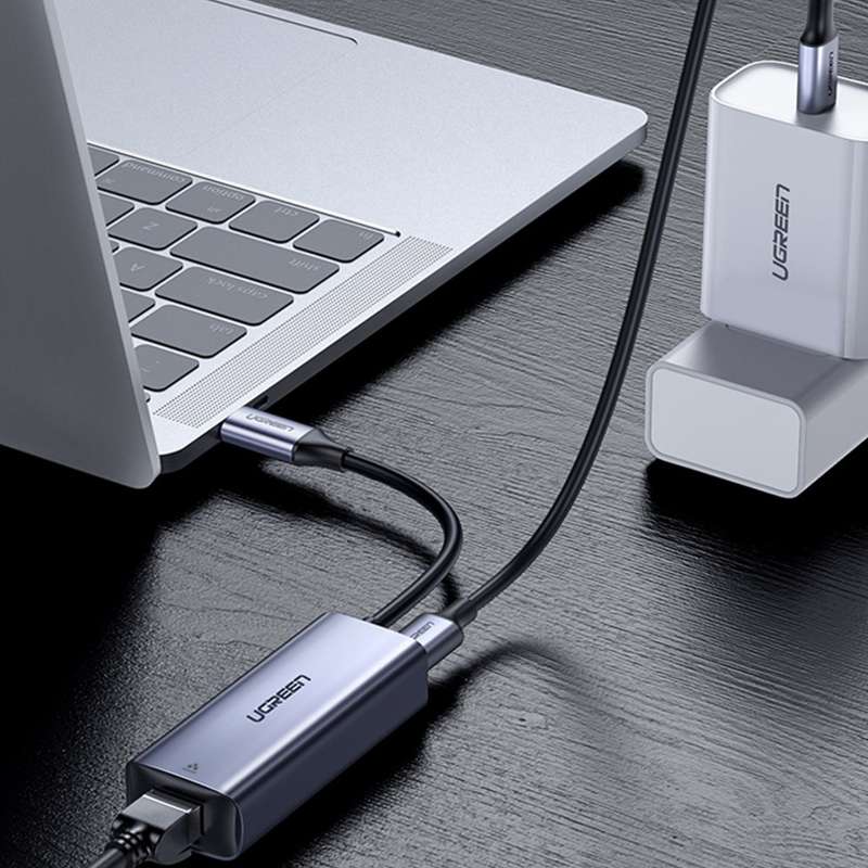 Ugreen USB-C to Ethernet RJ45 Adapter 1000Mbps - includes Charging Port (Works with new Chromecas...