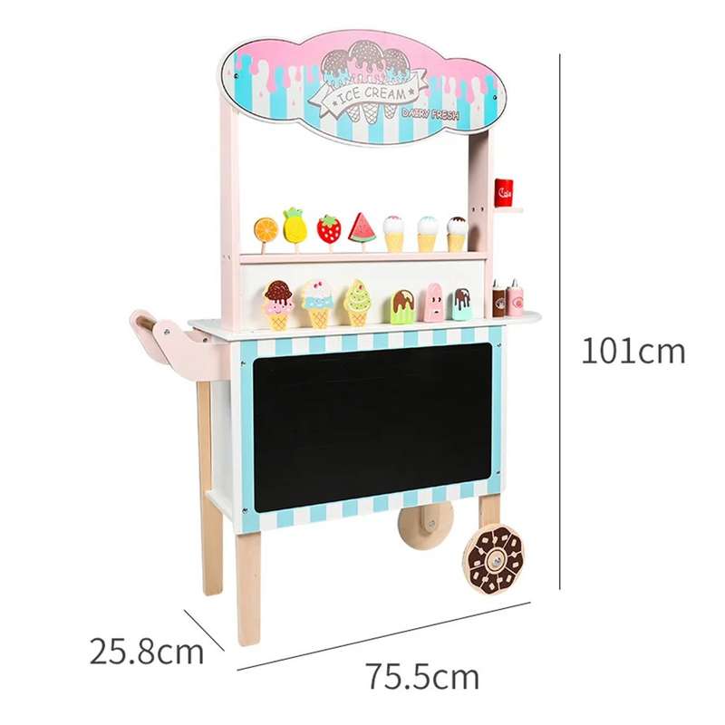 Wooden Ice Cream Stall for Kids - Delight your little ones with this charming wooden ice cream stall