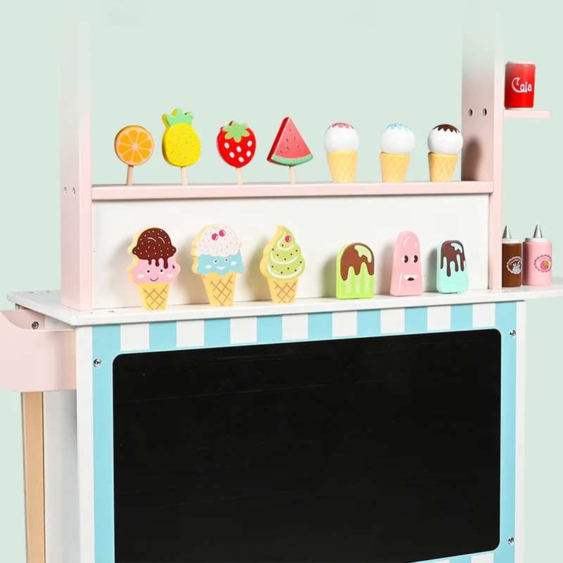 Wooden Ice Cream Stall for Kids - Delight your little ones with this charming wooden ice cream stall