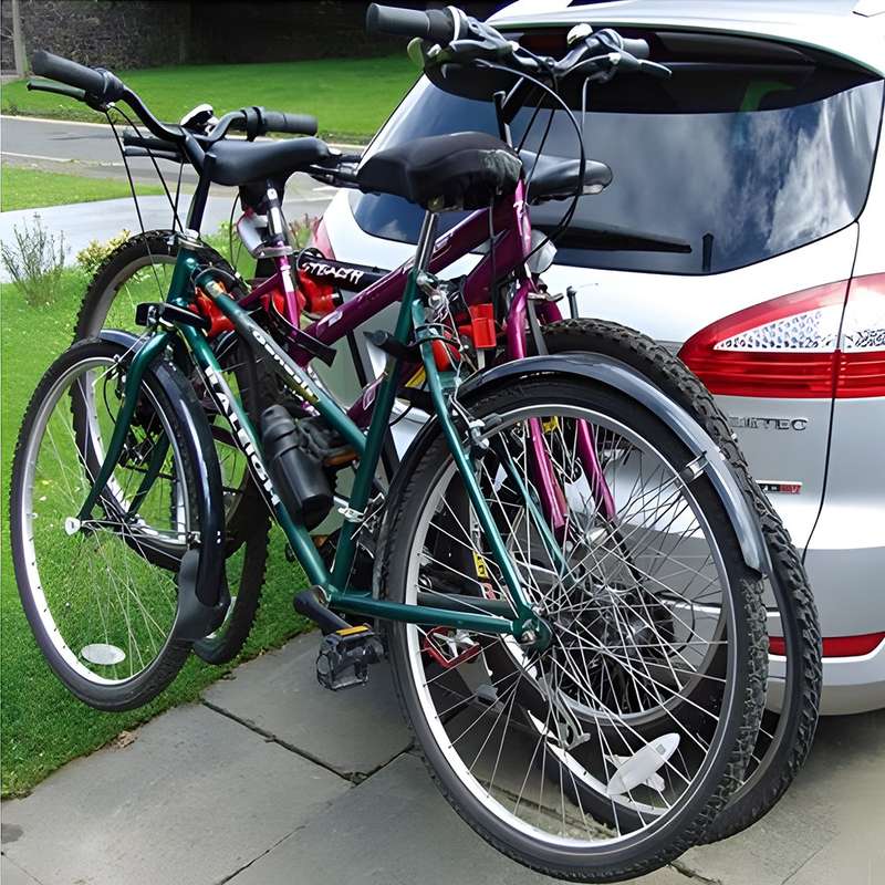 Foldable Towbar Bike Rack - Fits Up to 3 Bikes / Black