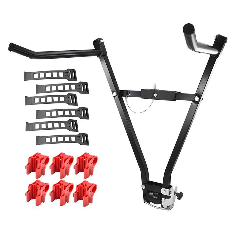 Foldable Towbar Bike Rack - Fits Up to 3 Bikes / Black