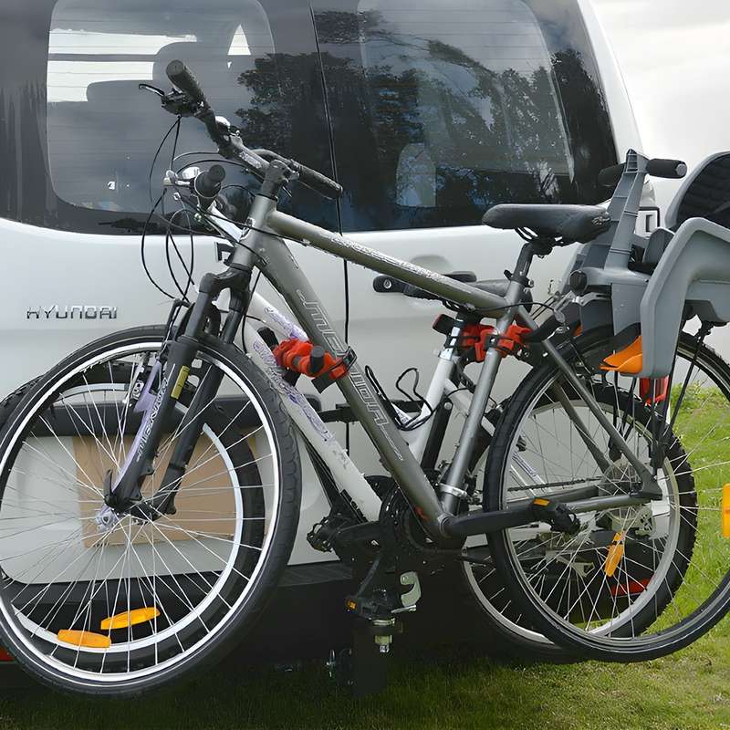 Foldable Towbar Bike Rack - Fits Up to 3 Bikes / Black
