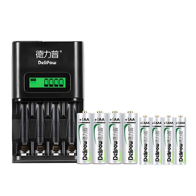 Delipow Smart Battery Charger - Charge 4 AA or AAA Batteries Simultaneously