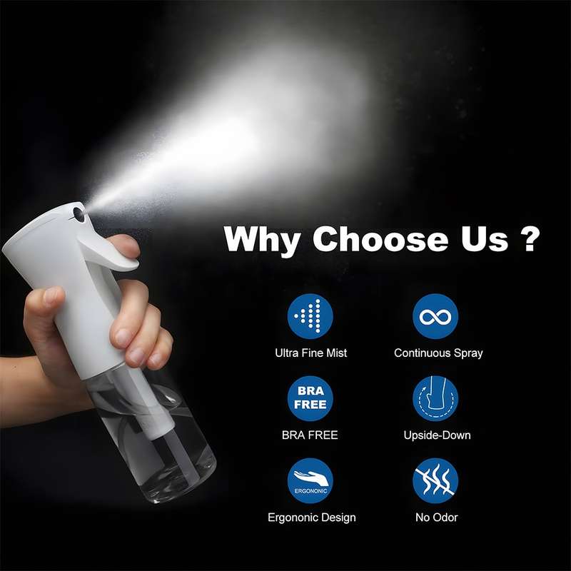 Fine Mist Spray Bottle (500ml) - for Hairstyling- Salons- Cleaning- Plants- Misting and Skin Care