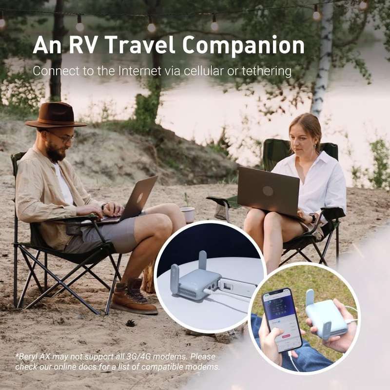 GL.iNet GL-MT3000 Wi-Fi 6 Travel Router (Beryl AX) - A Pocket-sized Wi-Fi 6 Router for Home and T...