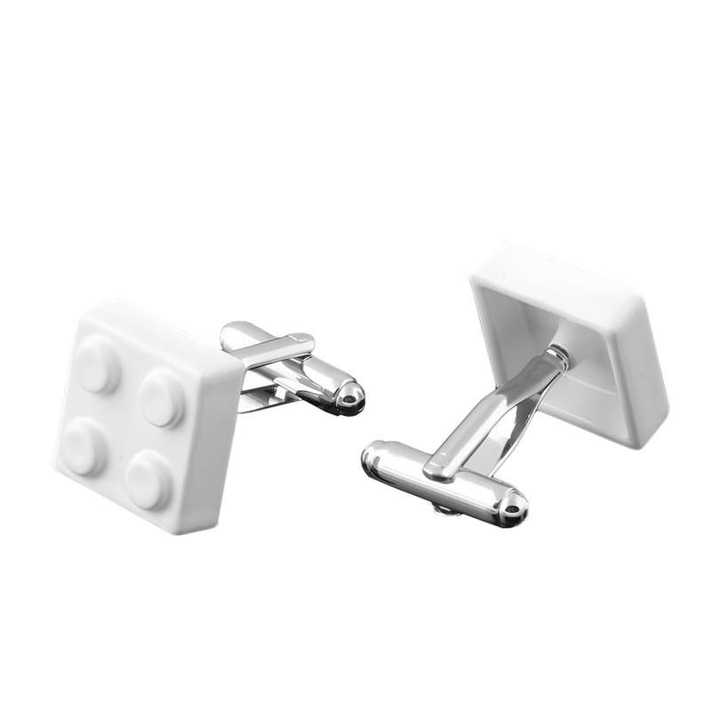 Lego Cufflinks - 1 Pair White