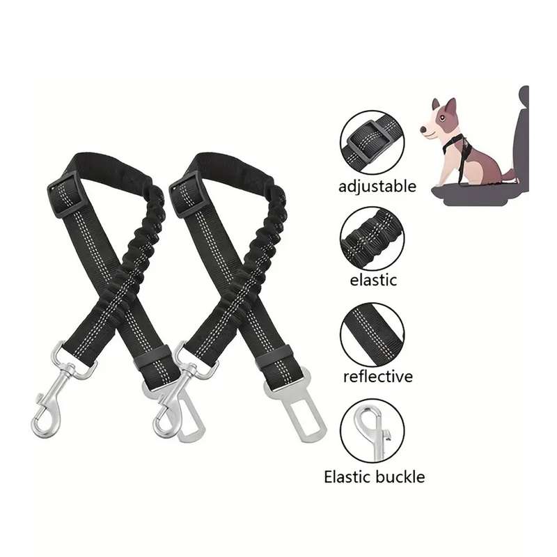 Adjustable Dog Car Harness (Seat Belt) - Features an adjustable strap for a comfortable and secur...