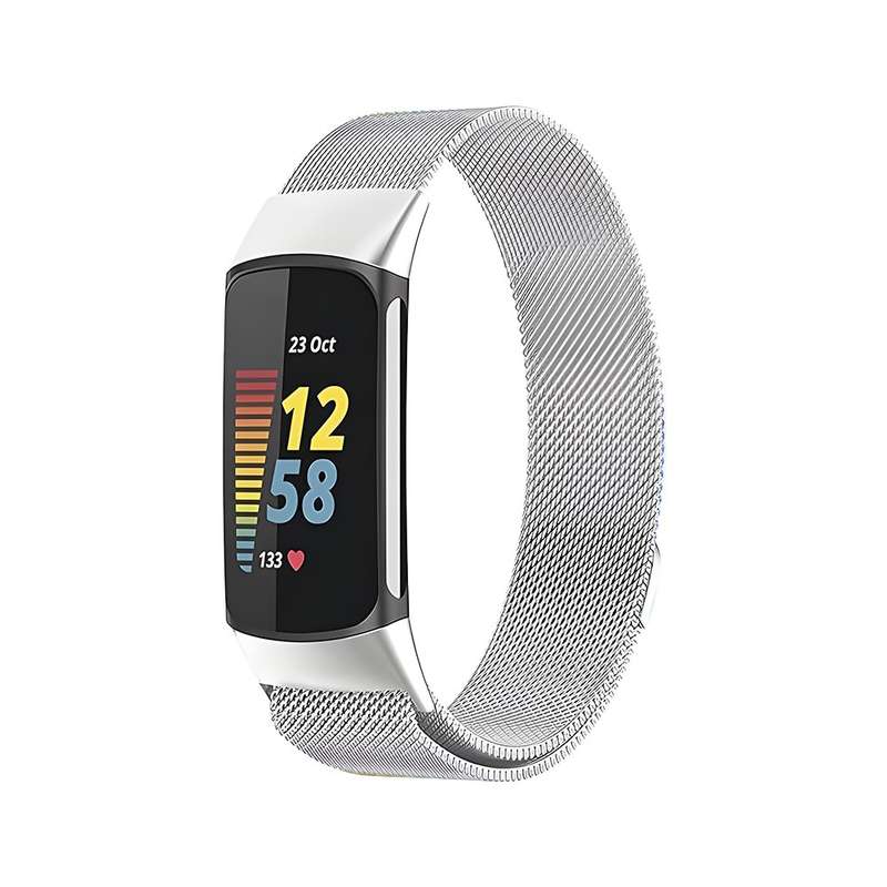 Metal Mesh Bands for Fitbit Charge 5/6 - Sleek & Breathable / Magnetic Clasp (Multiple Colors) Pu...