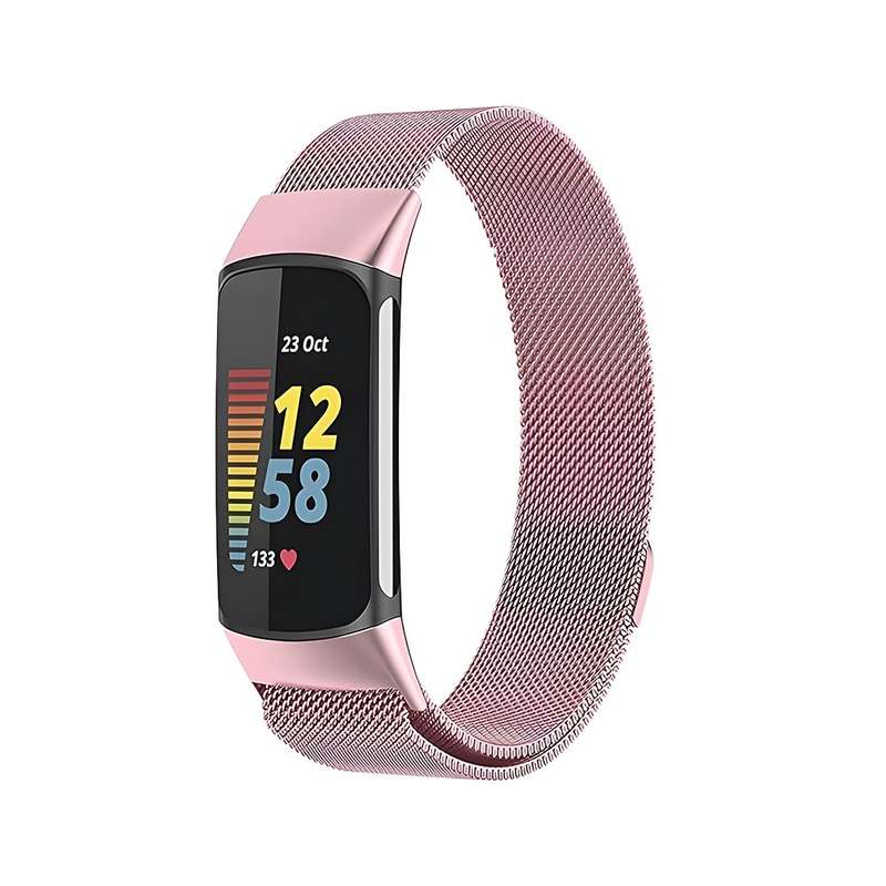 Metal Mesh Bands for Fitbit Charge 5/6 - Sleek & Breathable / Magnetic Clasp (Multiple Colors) Pu...