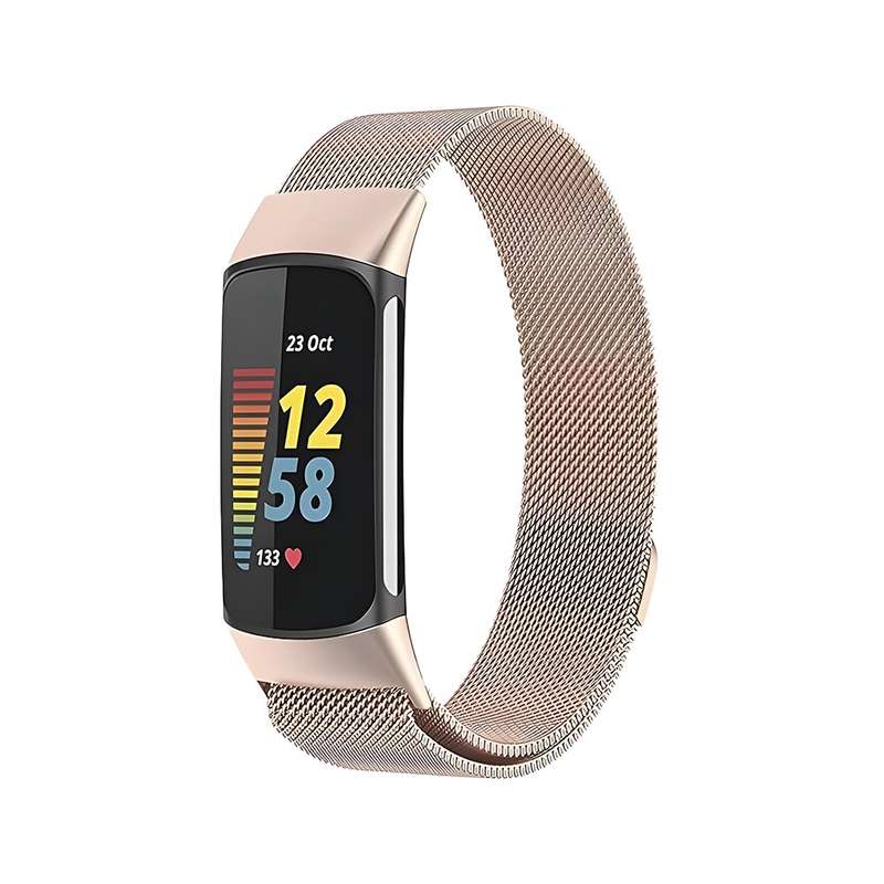 Metal Mesh Bands for Fitbit Charge 5/6 - Sleek & Breathable / Magnetic Clasp (Multiple Colors) Pu...