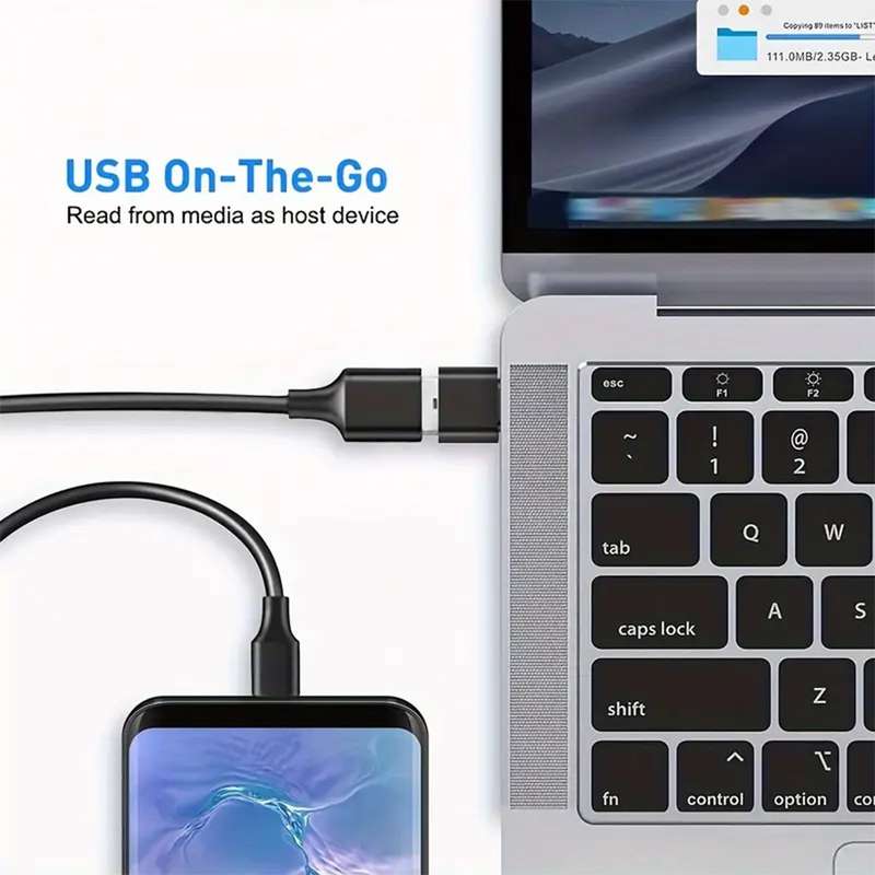USB-A Female to USB-C Male Adapter - Power & Charge Compatible