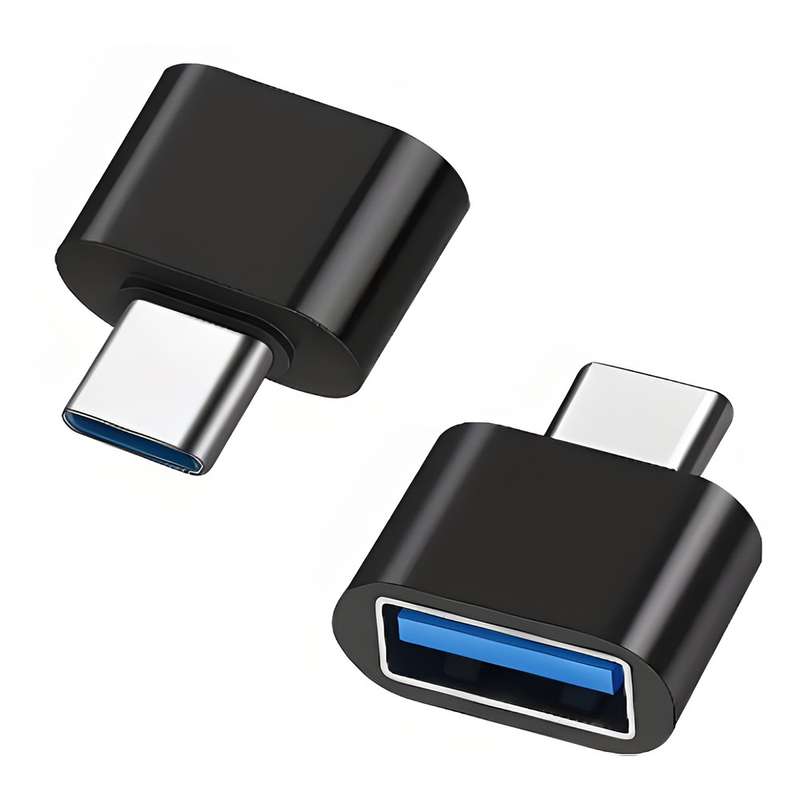 USB-A Female to USB-C Male Adapter - Power & Charge Compatible