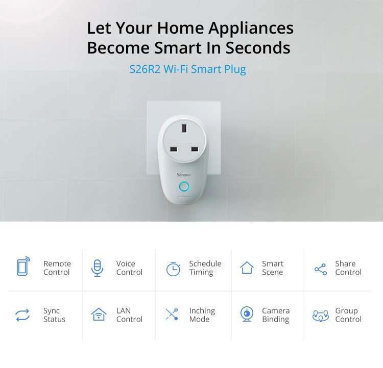 Sonoff Zigbee S26 R2 Smart Plug  EU / DE (16A 3500W)