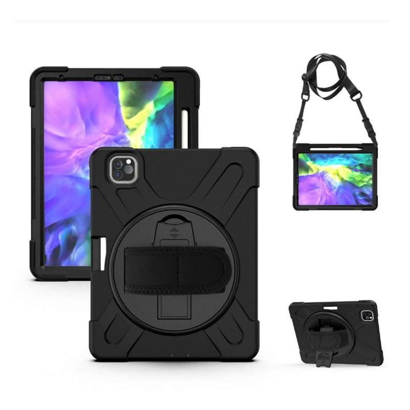 Rugged Case for iPad Pro 11 (2020) - with Stand & Strap (Black)