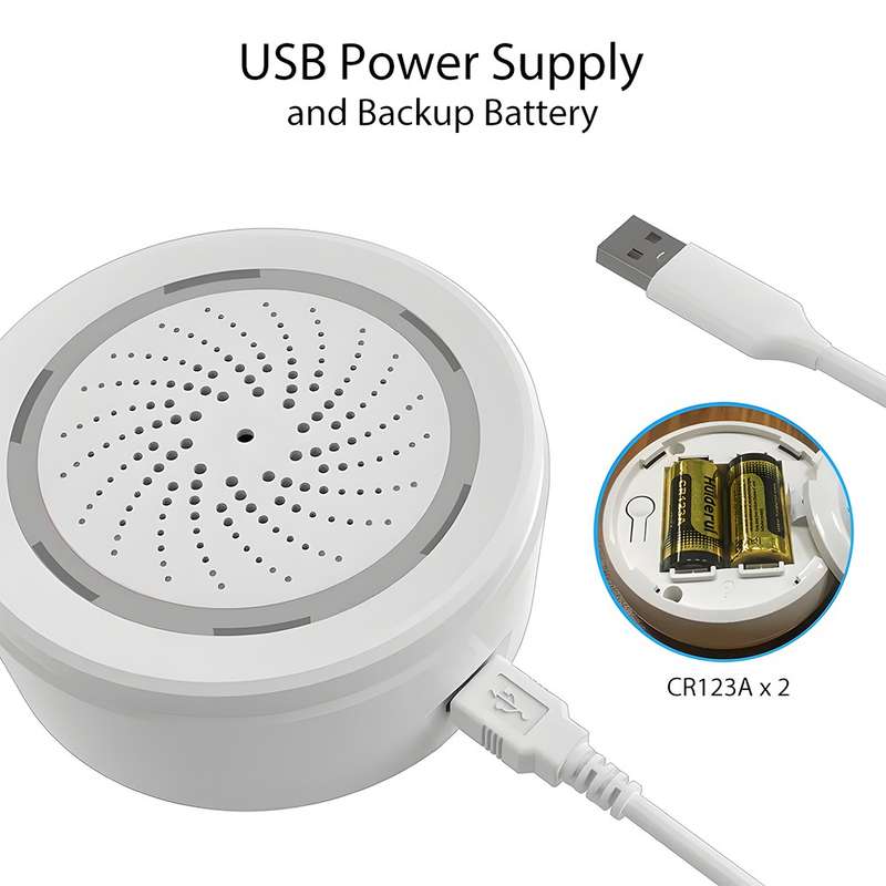 Tuya Wi-Fi Siren Alarm (USB Powered) - Loud Alerts for Enhanced Security (Siren Only)