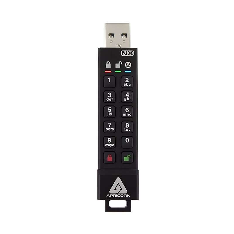 Apricorn Aegis Secure Key 3 NX Flash Drive (64GB) - USB 3.0 / FIPS Validated / Black