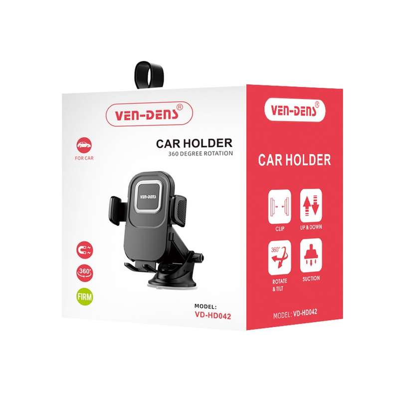 Ven-Dens Universal 360° Car Cell Phone Holder - Black
