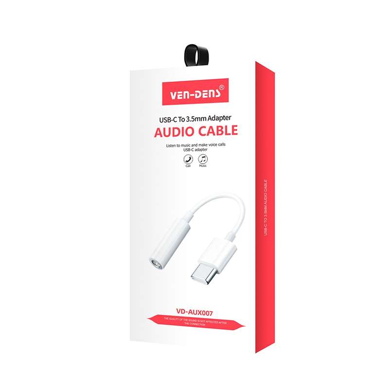 VEN-DENS Audio Jack Adapter (Type-C to 3.5mm) - White