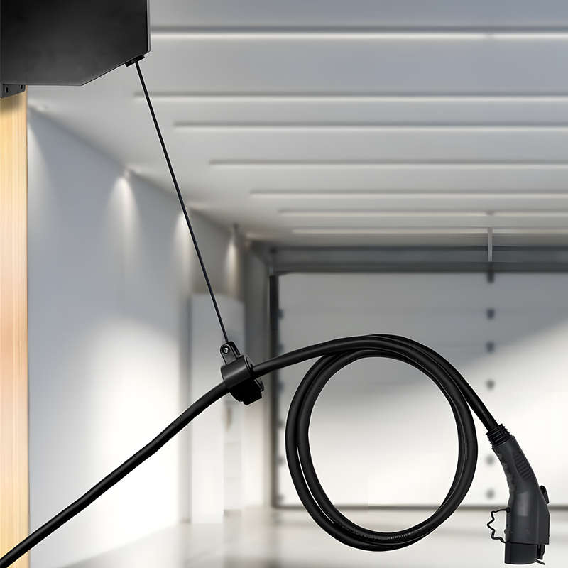Retractable EV Cable Holder (Wall-Mounted) - Space-Saving Solution for Effortless Charging (Black...