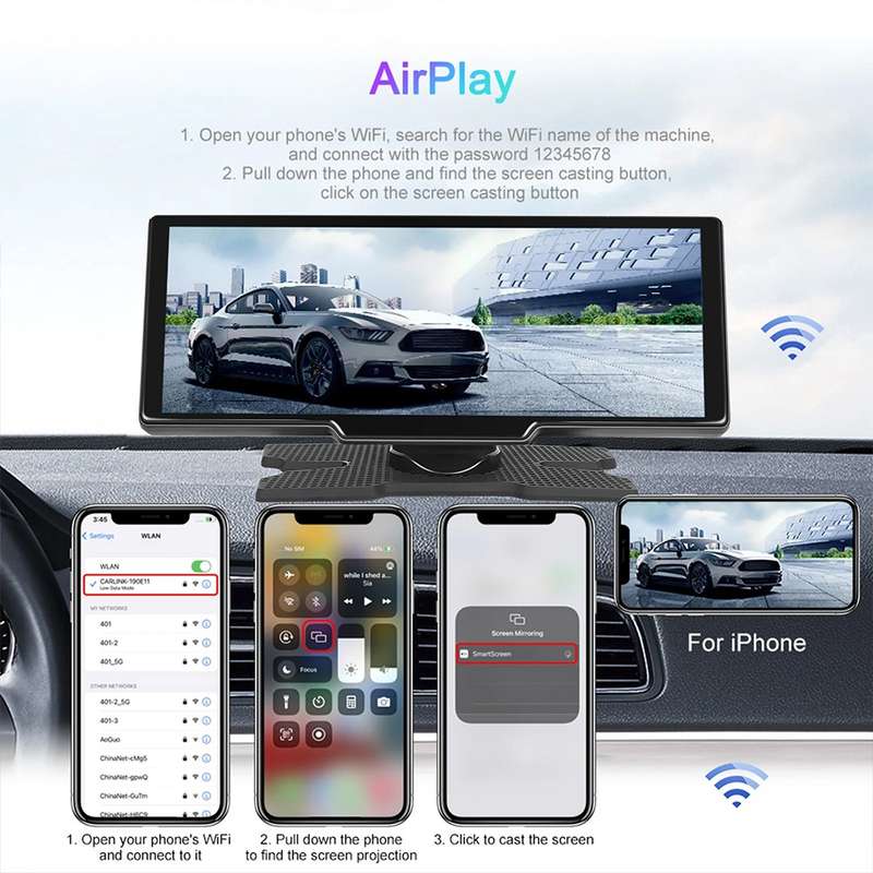 Wireless CarPlay & Android Auto Smart Display (10.26) - Mirror Your Phone Wirelessly