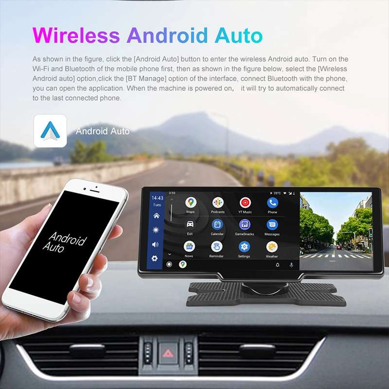 Wireless CarPlay & Android Auto Smart Display (10.26) - Mirror Your Phone Wirelessly