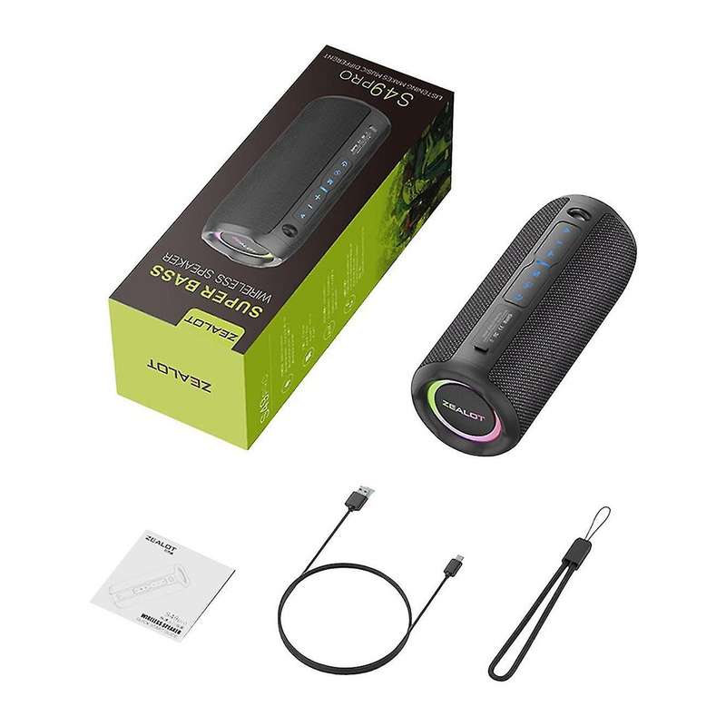 ZEALOT Portable Bluetooth Speaker (S49 Pro) - Black