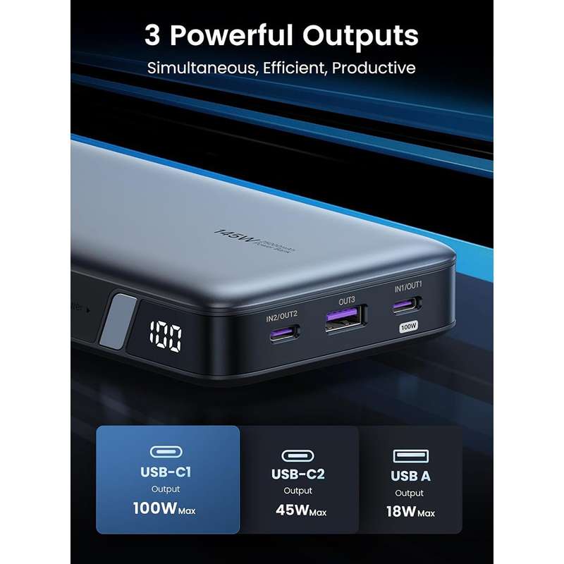 UGREEN 25000mAh 145W Power Bank - Charge Laptops & Phones at Blazing Speeds