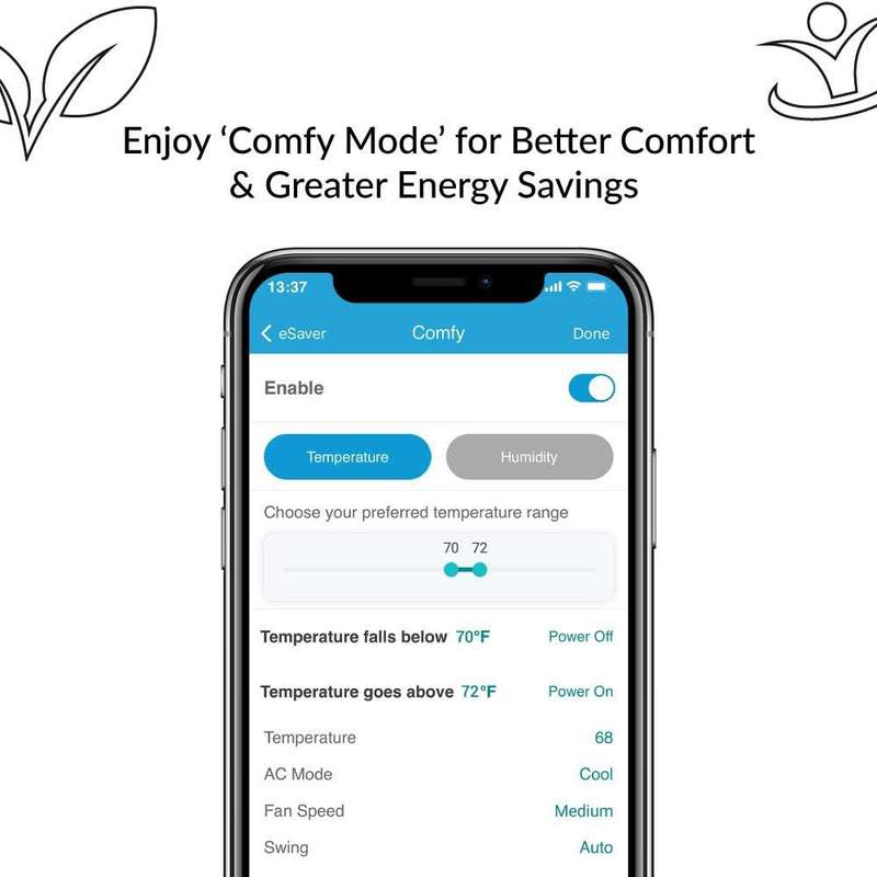 Cielo Breez Eco Smart AC Controller - Smart Wi-Fi Controller for Air Conditioners & Heat Pumps / ...
