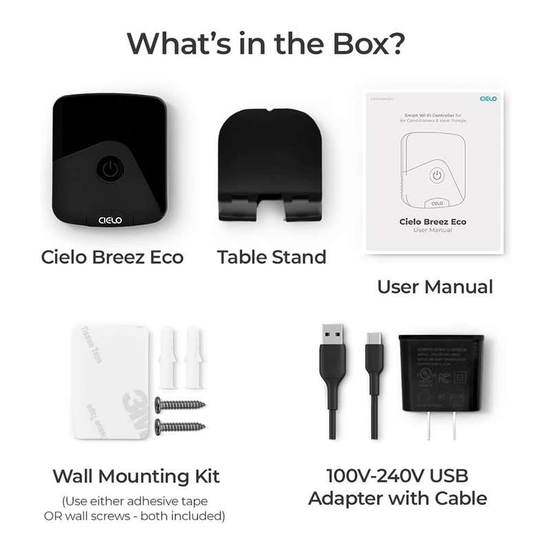 Cielo Breez Eco Smart AC Controller - Smart Wi-Fi Controller for Air Conditioners & Heat Pumps / ...