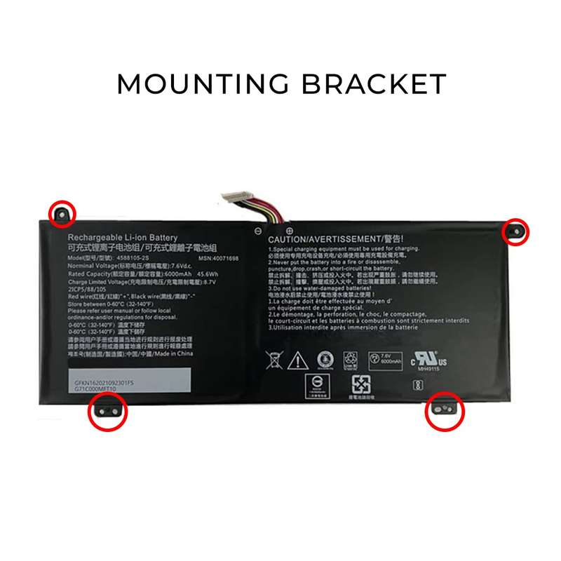 Dynabook Satellite Pro Replacement Laptop Battery (C50-H-101) - 6000 mAh / 45.6 Wh