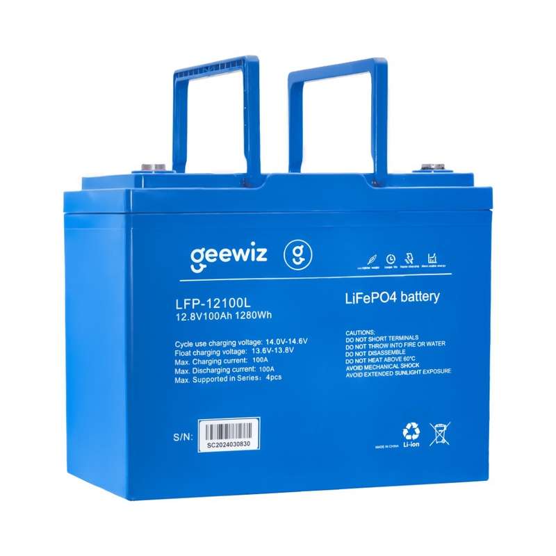 GeeWiz 12100L 1.2kWh 12V 100Ah Lithium Ion LiFePO4 6000 Cycle Battery (FIRST LIFE CELLS) - 3 Year...