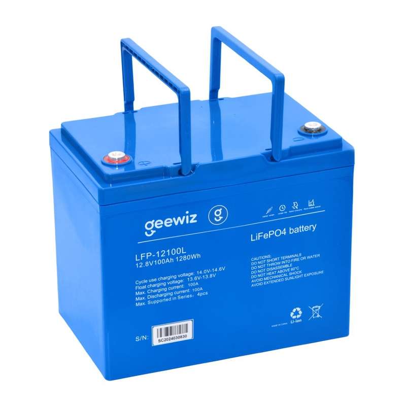 GeeWiz 12100L 1.2kWh 12V 100Ah Lithium Ion LiFePO4 6000 Cycle Battery (FIRST LIFE CELLS) - 3 Year...