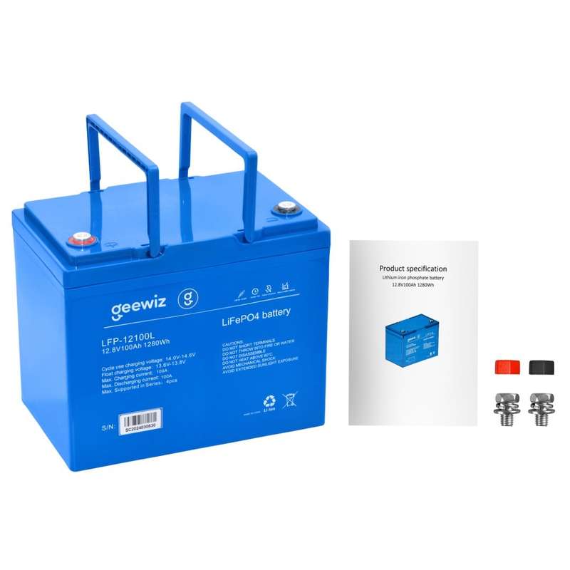 GeeWiz 12100L 1.2kWh 12V 100Ah Lithium Ion LiFePO4 6000 Cycle Battery (FIRST LIFE CELLS) - 3 Year...