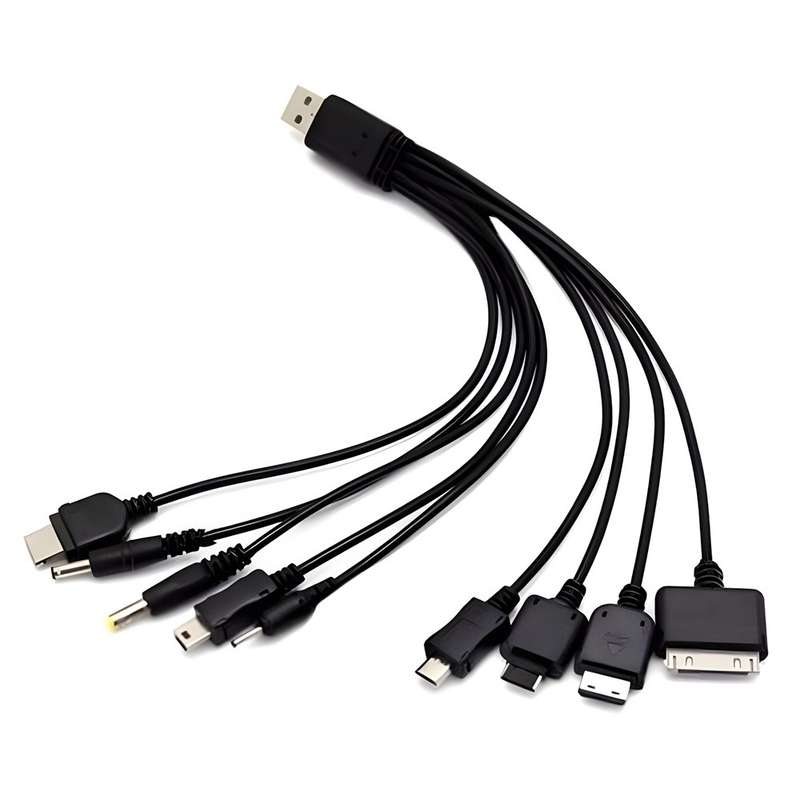 USB Multi/Universal Charger Cable 10 in 1 (Black)