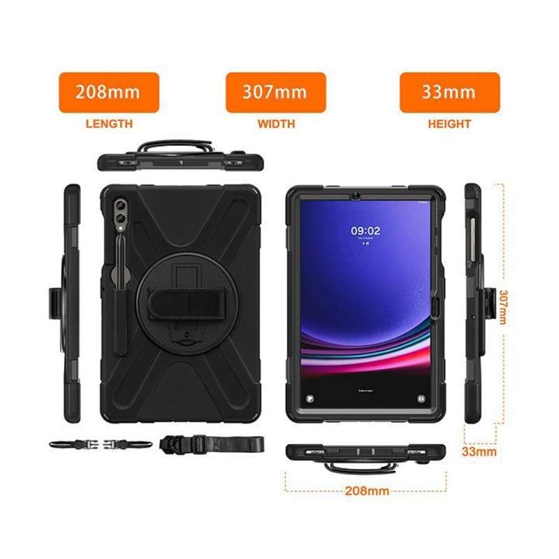 Rugged Case with Stylus Holder for Samsung Tab S9 Fe 10.9 (X510/X516) / Tab S9 (X710/X716)