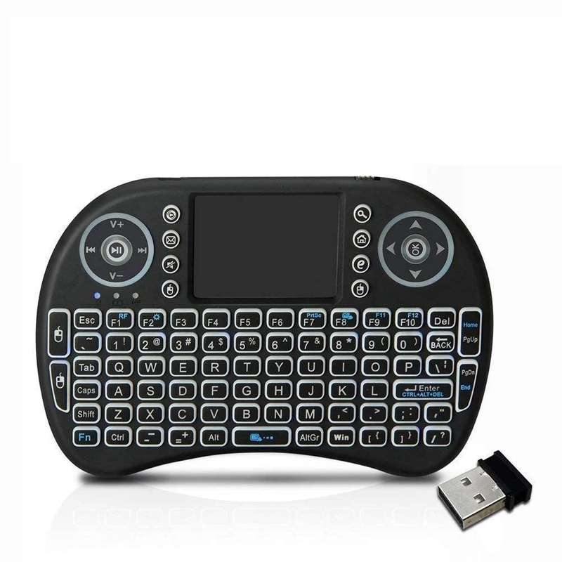 i8 Mini Wireless Keyboard with Touchpad - Backlit (Black) *Non-Rechargeable*