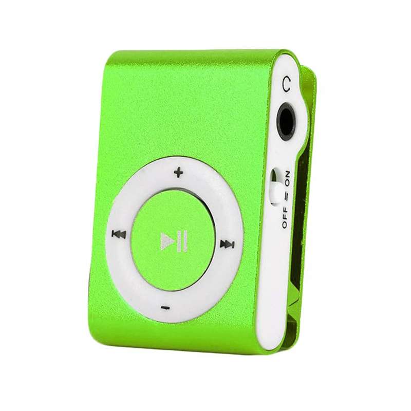 Pocket MP3 Player With Back Clip - Uses Micro SD Light Blue