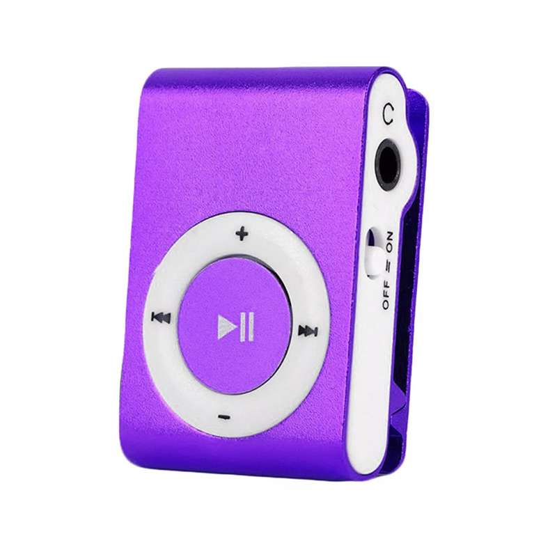 Pocket MP3 Player With Back Clip - Uses Micro SD Light Blue