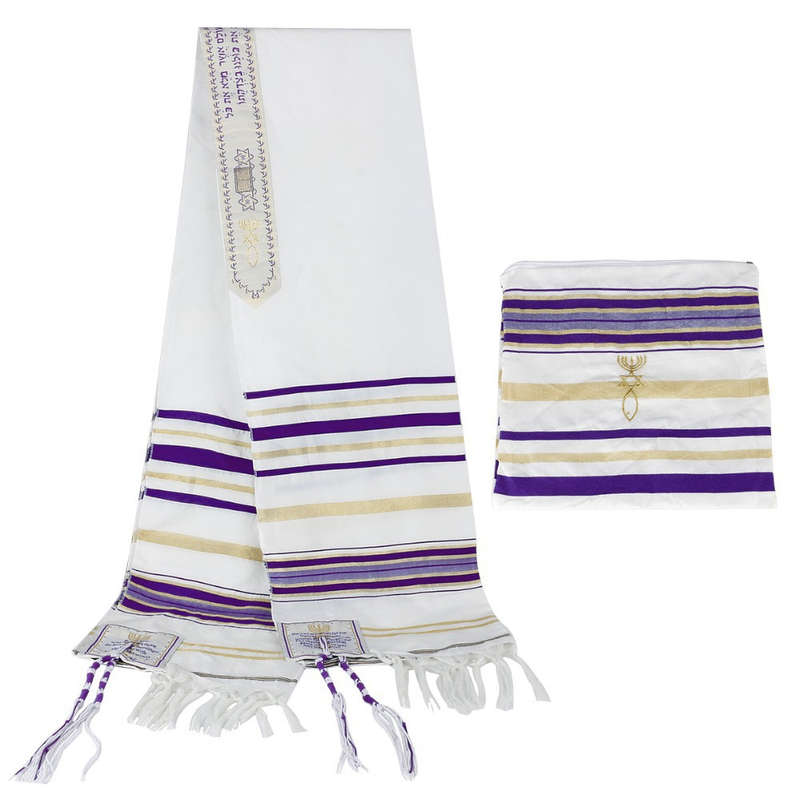 Religious Prayer Shawl - 50x180cm (Multiple Colors) - Includes Bag Red