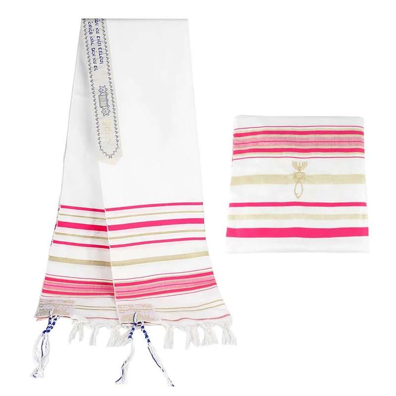 Religious Prayer Shawl - 50x180cm (Multiple Colors) - Includes Bag Red