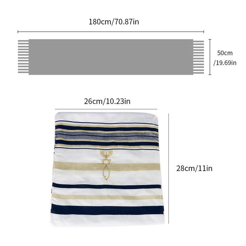 Religious Prayer Shawl - 50x180cm (Multiple Colors) - Includes Bag Red