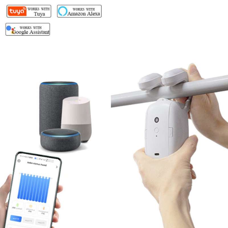 Smart Wifi Electric Curtain Opener / Closer - Works with iOS and Android (2 Pack)