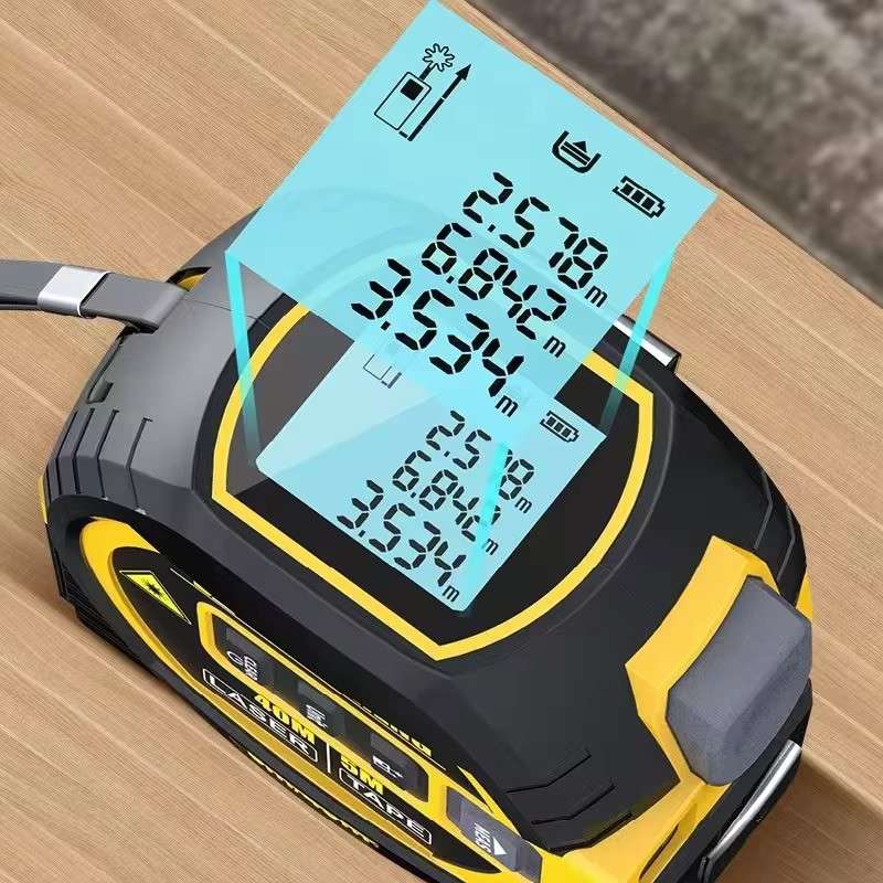 3-in-1 Digital Tape Measure - 5m Tape Measure / 40m Laser / Laser Cross Marking