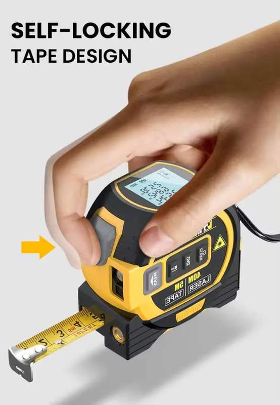 3-in-1 Digital Tape Measure - 5m Tape Measure / 40m Laser / Laser Cross Marking