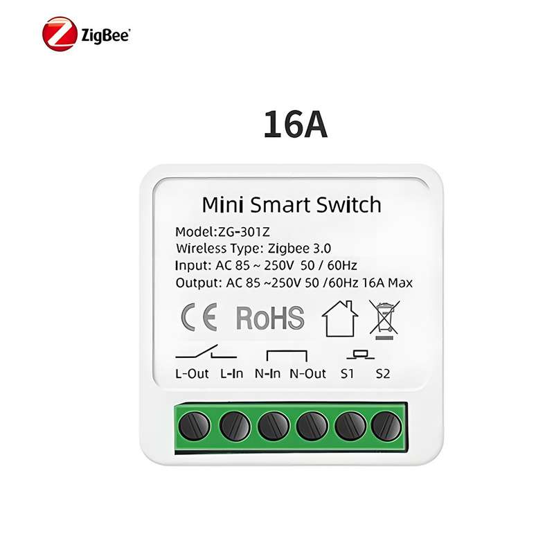 Zigbee Mini Smart Switch - Status Tracking / Timing Functions (White)