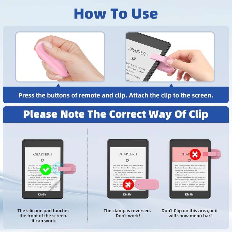 RF Remote Control Page Turner for Kindle Paperwhite White